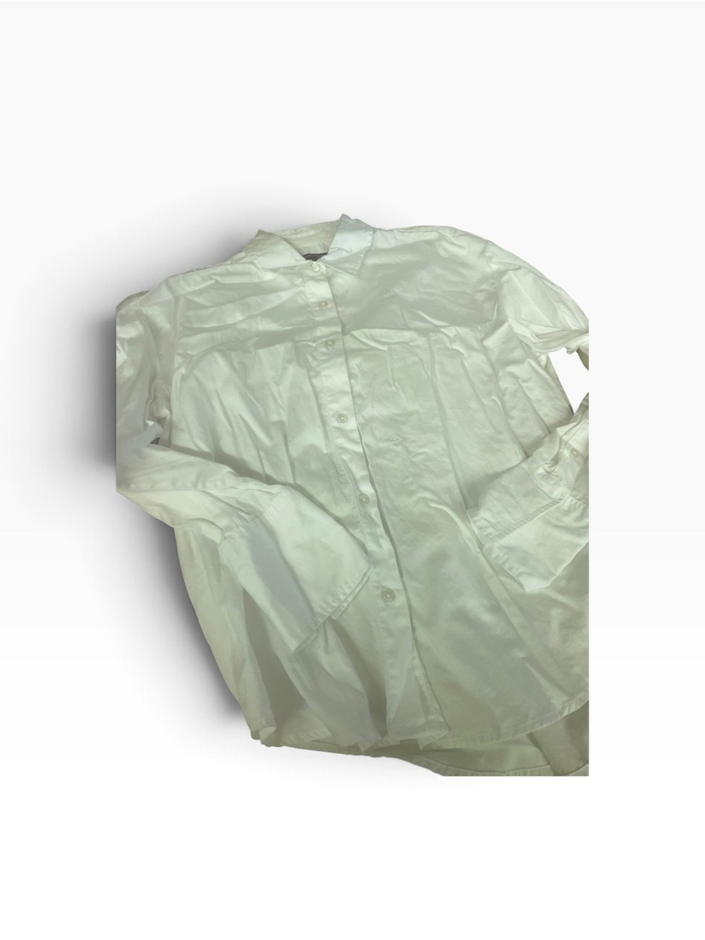 French Connection ladies Classic White Button-Up Shirt size medium like new